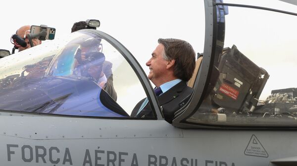 Presidente da República Jair Bolsonaro, durante cerimônia de recebimento da Aeronave KC-390 pela Força Aérea Brasileira - Sputnik Brasil
