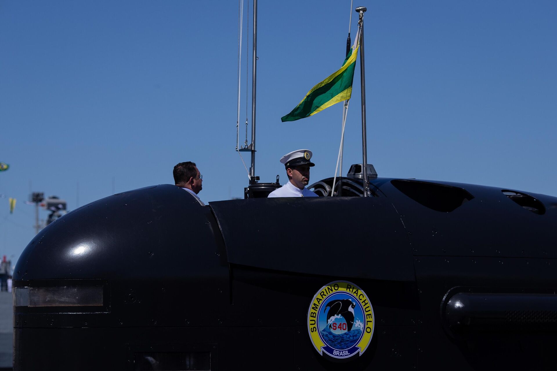 Militares da Marinha durante a cerimônia de entrega do submarino S-40 Riachuelo, no Complexo Naval de Itaguaí, no interior do estado do Rio de Janeiro,  1º de setembro de 2022.  - Sputnik Brasil, 1920, 21.06.2023