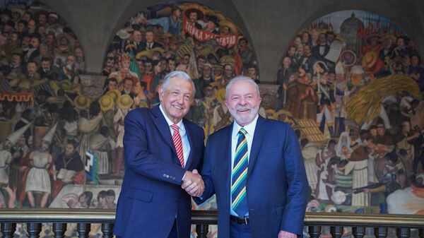 O presidente do México, Andrés Manuel López Obrador, e o presidente Luiz Inácio Lula da Silva - Sputnik Brasil
