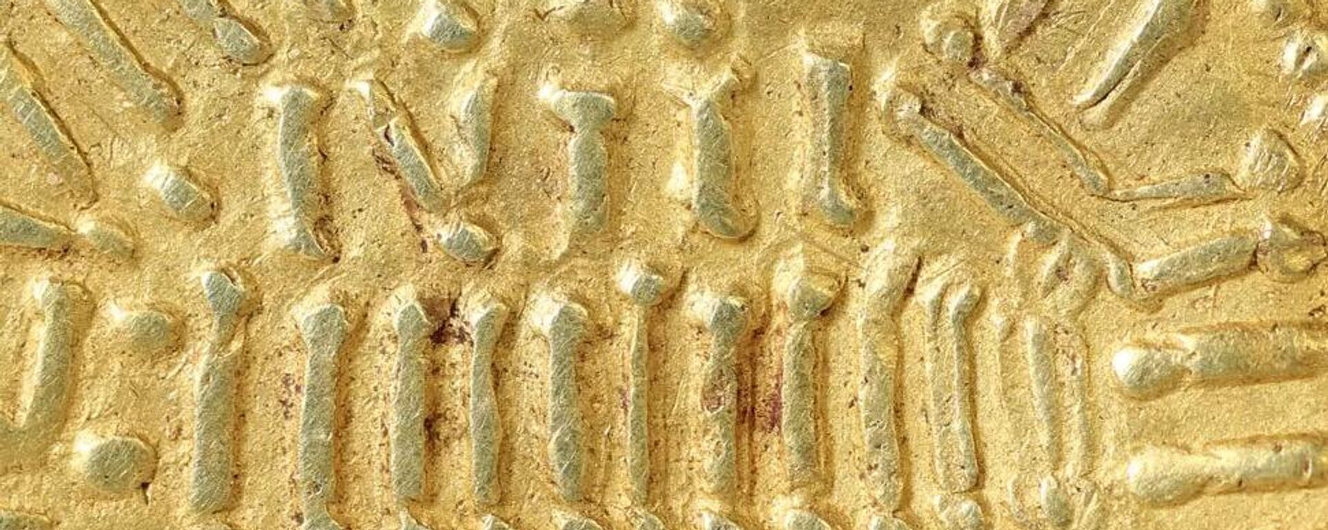 Este dinar do século XII encontrado em Suffolk há 12 anos mostra a escrita árabe que o fabricante estava tentando imitar - Sputnik Brasil, 1920, 07.04.2023