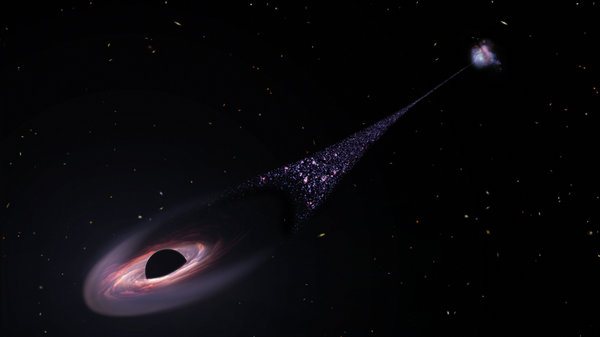 Buraco negro supermassivo em movimento que pode ser aproximadamente 20 milhões de vezes mais massivo que o Sol - Sputnik Brasil
