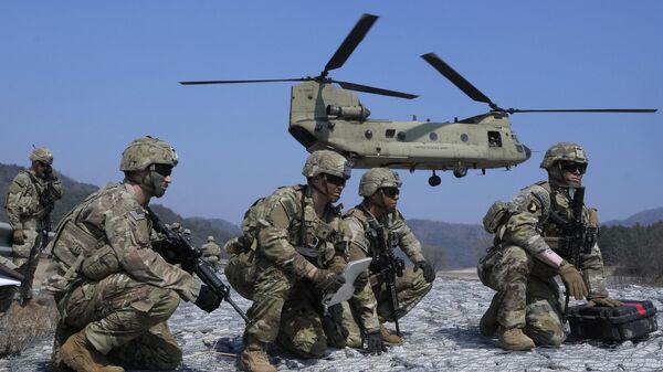Soldados dos EUA durante exercício militar na Coreia do Sul - Sputnik Brasil