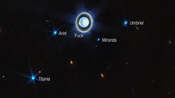 Imagem de Urano e seus satélites do Telescópio Espacial Webb  - Sputnik Brasil