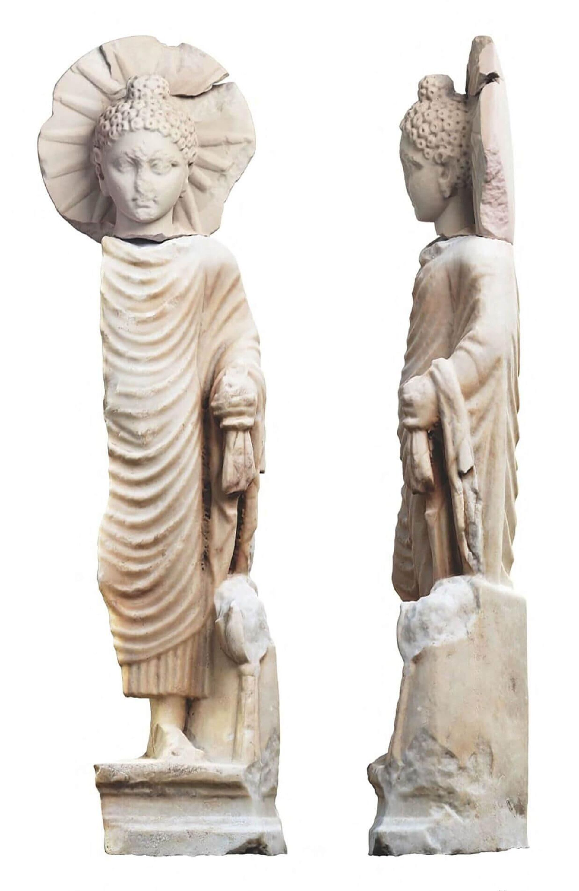 Estátua de mármore de Buda encontrada em um templo na antiga cidade portuária de Berenike no mar Vermelho, Egito - Sputnik Brasil, 1920, 29.04.2023