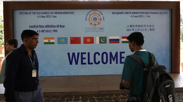Local principal da reunião do conselho de ministros das Relações Exteriores da Organização de Cooperação de Xangai (OCX), em Goa, Índia, de maio de 2023 - Sputnik Brasil