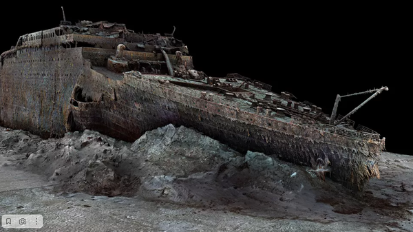 Captura de tela de um tour 3D do Titanic. - Sputnik Brasil