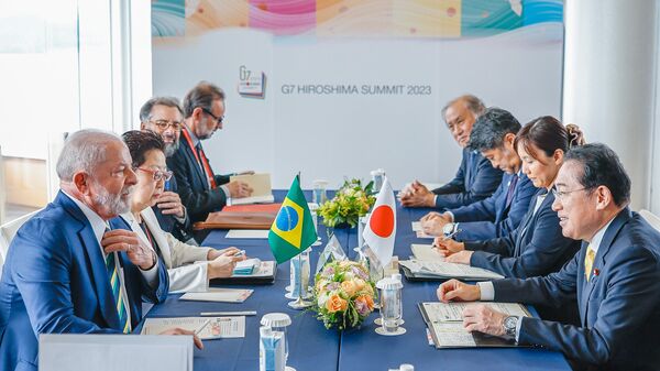 Presidente da Republica, Luiz Inacio Lula da Silva, durante Encontro com o Primeiro-Ministro do Japão, Fumio Kishida.
Hiroshima, Japão, 19 de maio de 2023 - Sputnik Brasil