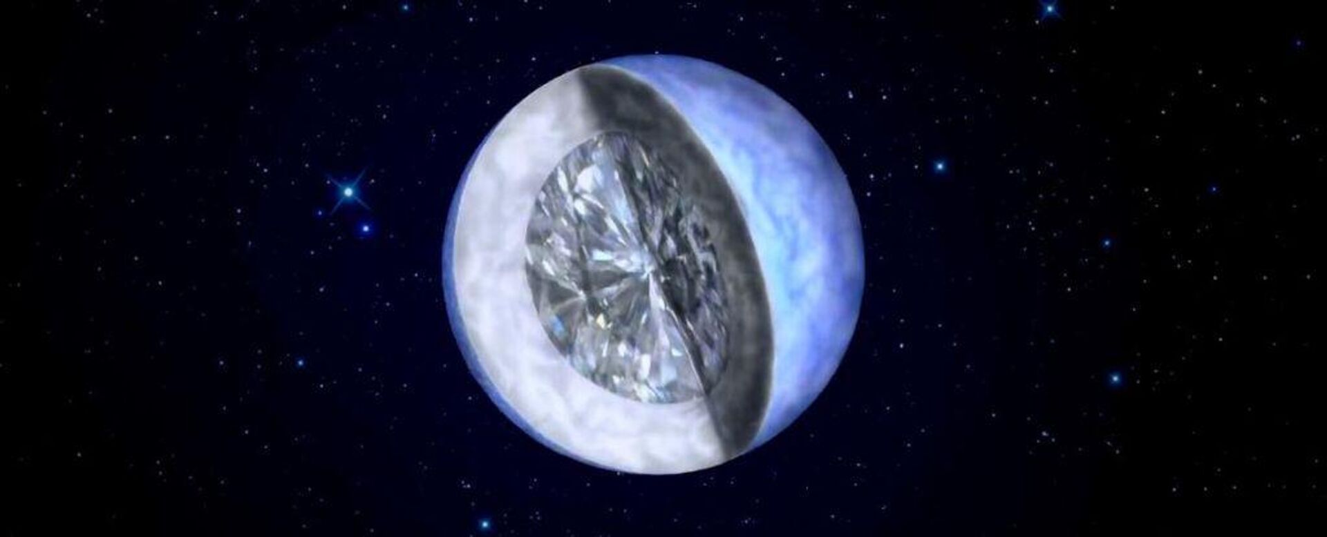Representação artística de uma estrela anã branca se cristalizando em diamante - Sputnik Brasil, 1920, 12.06.2023