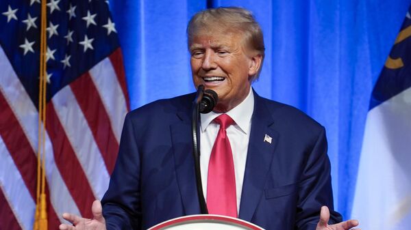 Donald Trump, ex-presidente dos EUA (2017-2021), fala durante Convenção do Partido Republicano da Carolina do Norte em Greensboro, Carolina do Norte, EUA, 10 de junho de 2023 - Sputnik Brasil