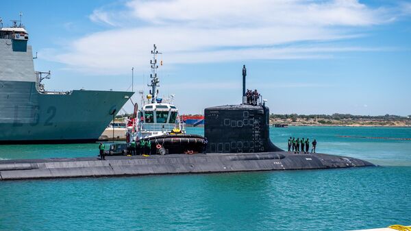 Submarino nuclear USS Indiana da classe Virginia chega à Estação Naval de Rota, Espanha (foto de arquivo) - Sputnik Brasil