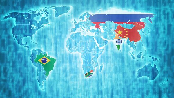 Mapa com os países do BRICS - Sputnik Brasil