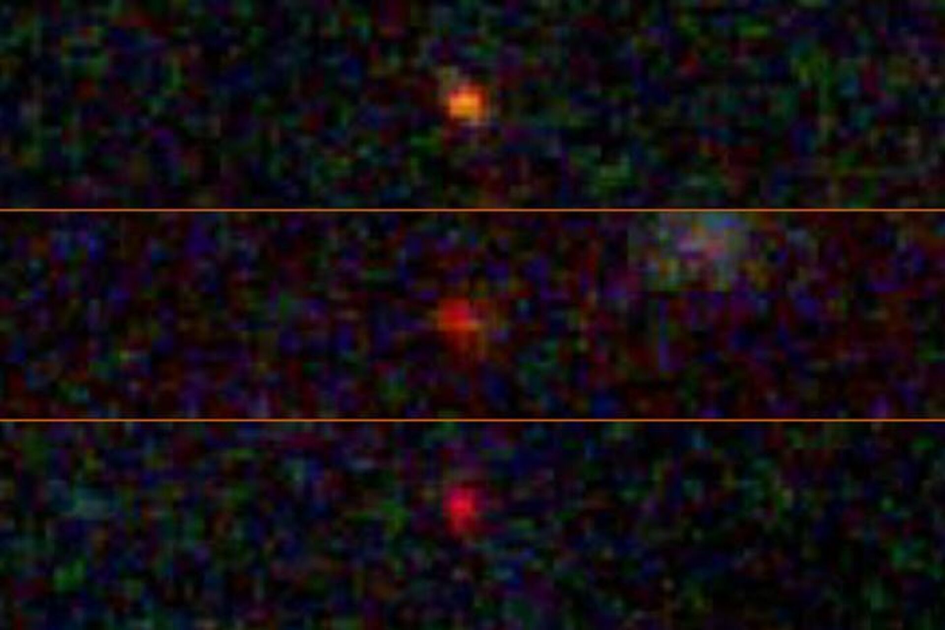 As três estrelas escuras candidatas, JADES-GS-z13-0, JADES-GS-z12-0 e JADES-GS-z11-0, foram identificadas em dezembro de 2022 - Sputnik Brasil, 1920, 17.07.2023