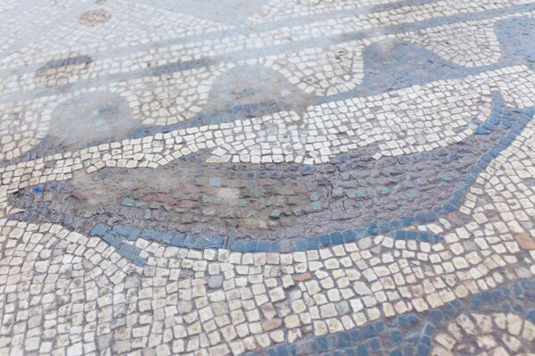 Fragmento de um mosaico romano descoberto na zona arqueológica de La Huerta de Otero - Sputnik Brasil