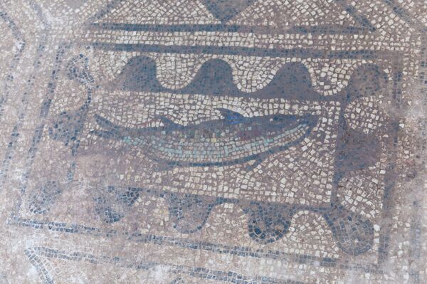 Fragmento de um mosaico romano descoberto na zona arqueológica de La Huerta de Otero - Sputnik Brasil