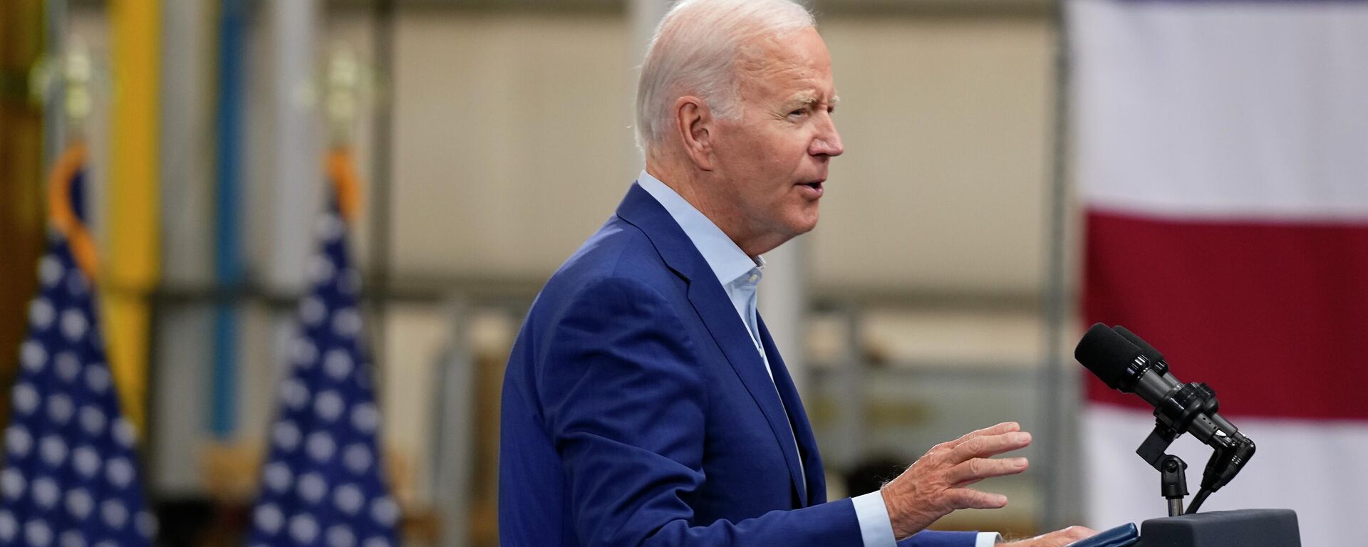O presidente dos EUA, Joe Biden, fala sobre a economia na fábrica da Arcosa Wind Towers em Belen, Cidade no Novo México, 9 de agosto de 2023 - Sputnik Brasil, 1920, 10.08.2023