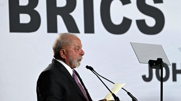 Presidente Lula discursa na Cúpula do BRICS, 22 de agosto de 2023 - Sputnik Brasil