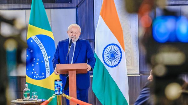 Presidente Lula fala durante conferência do G20 na Índia - Sputnik Brasil