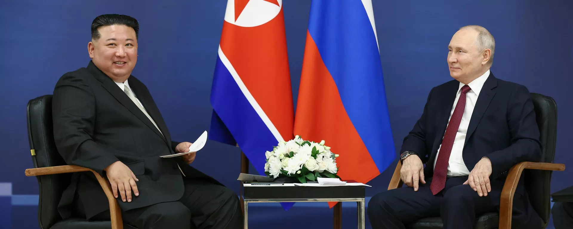 Presidente da Rússia, Vladimir Putin, recebe o líder da Coreia do Norte, Kim Jon-un, no Kremlin, em 13 de setembro de 2023 - Sputnik Brasil, 1920, 14.03.2024