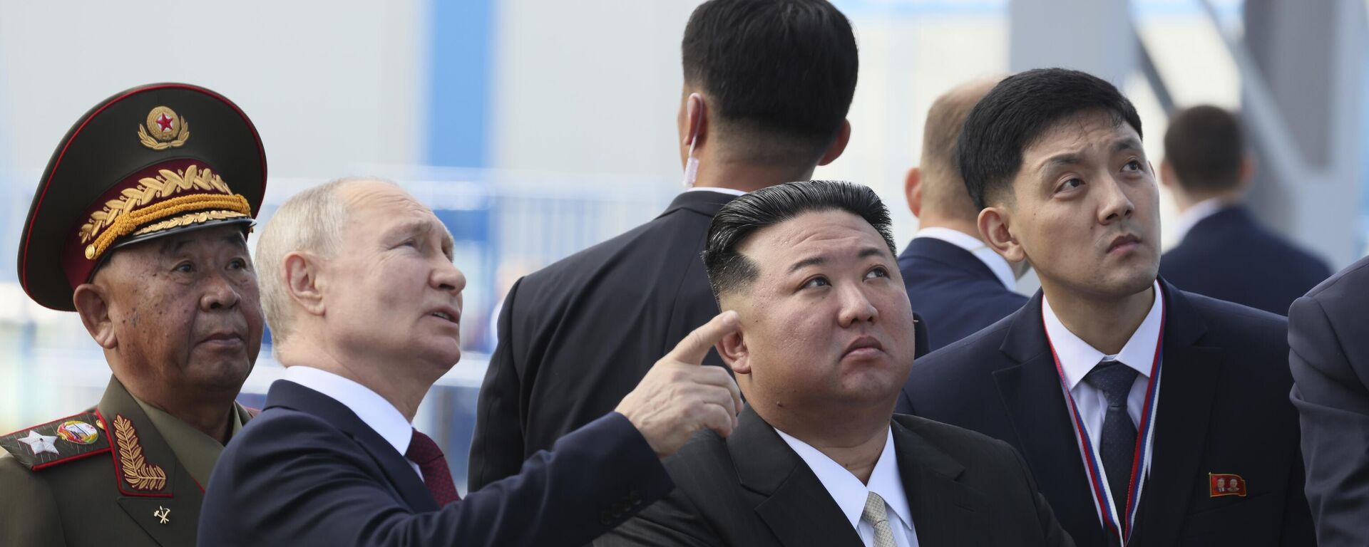 O presidente russo, Vladimir Putin, e o líder da Coreia do Norte, Kim Jong-un. Rússia, 13 de setembro de 2023 - Sputnik Brasil, 1920, 14.09.2023