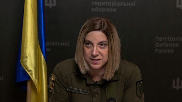 Porta-voz das Forças Armadas da Ucrânia, Sarah Ashton-Cirillo, que ameaçou jornalistas russos, em 7 de setembro de 2023 - Sputnik Brasil