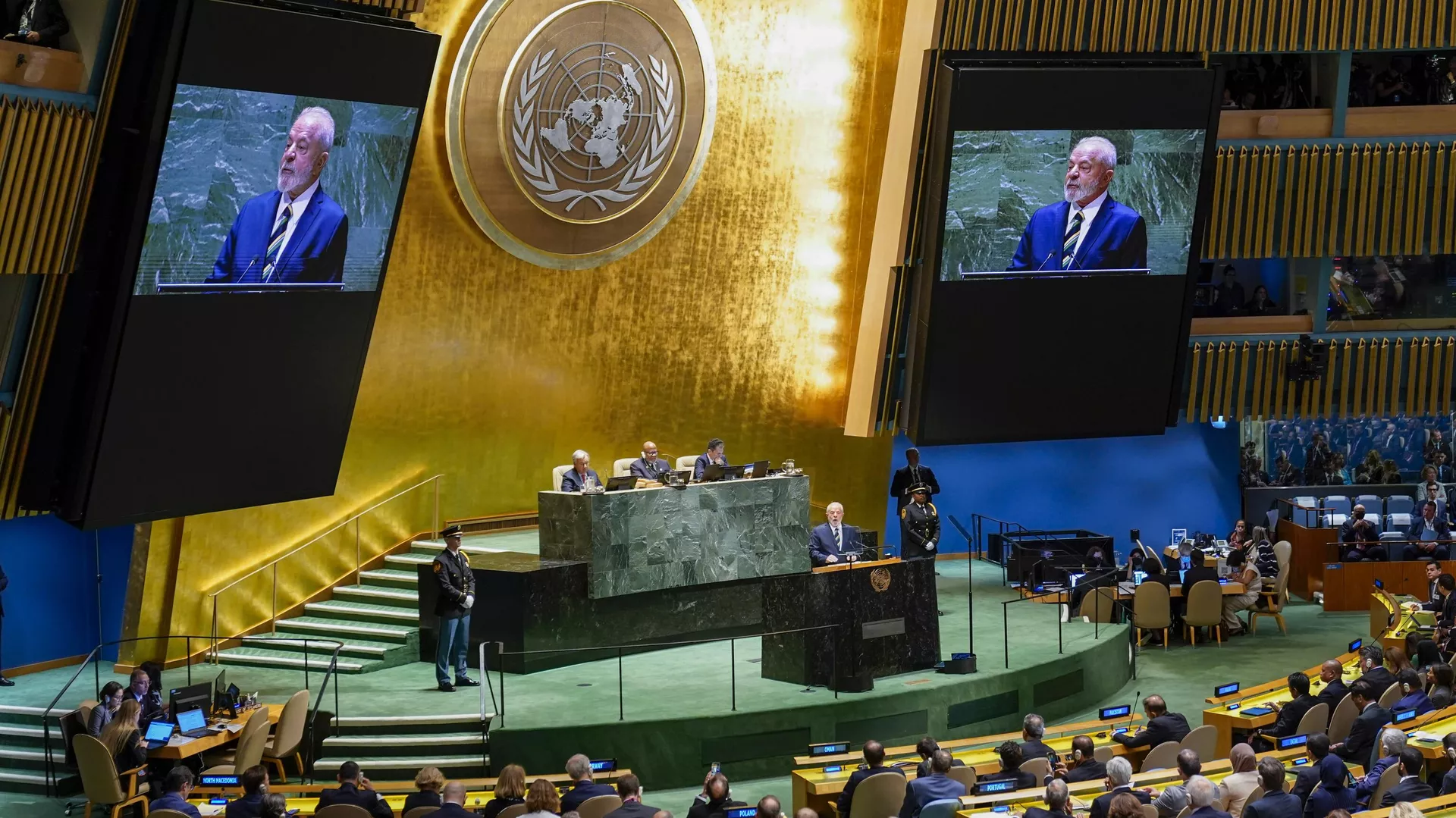O presidente brasileiro Luiz Inácio Lula da Silva discursa na 78ª Assembleia Geral das Nações Unidas na sede da ONU na cidade de Nova York, 19 de setembro de 2023 - Sputnik Brasil, 1920, 19.09.2023