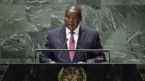 Faustin-Archange Touadéra, presidente da República Centro-Africana, discursa na 78ª sessão da Assembleia Geral da ONU - Sputnik Brasil
