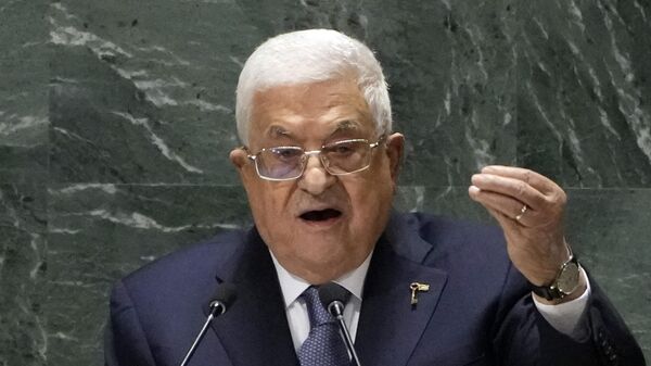 Presidente da Autoridade Palestina, Mahmoud Abbas, discursa na 78ª Assembleia Geral da ONU sobre a necessidade da solução de dois Estados, em 21 de setembro de 2023 - Sputnik Brasil