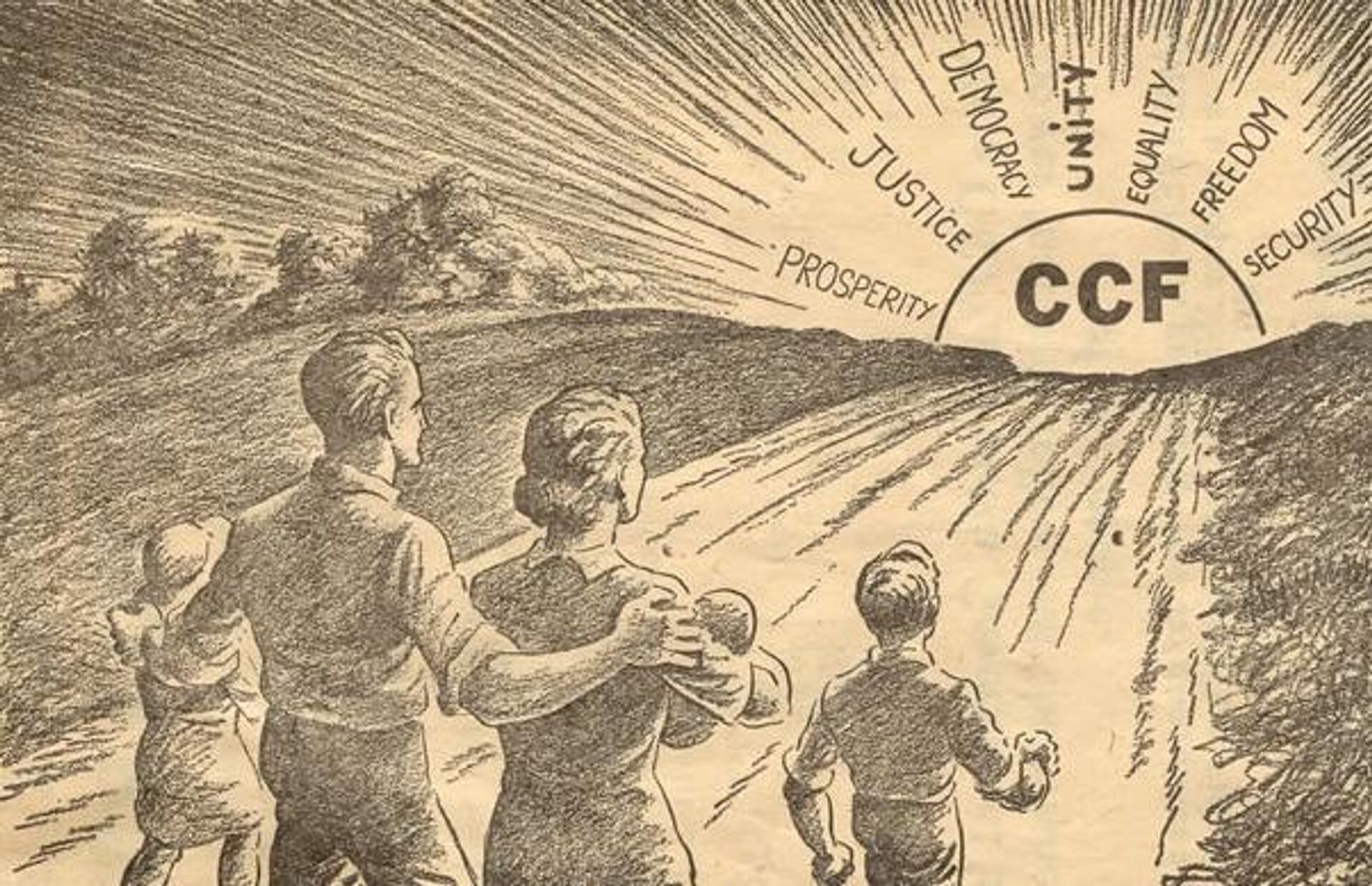 Rumo ao Amanhecer! — imagem promocional da década de 1930 para o Federação Cooperativa da Commonwealth (CCF) de Saskatchewan - Sputnik Brasil, 1920, 25.09.2023