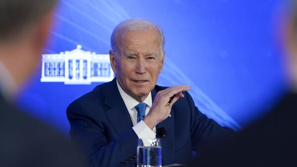 Joe Biden, presidente dos EUA, fala sobre a situação fiscal do país durante encontro do Conselho Presidencial de Consultores de Ciência e Tecnologia. São Francisco, 27 de setembro de 2023 - Sputnik Brasil