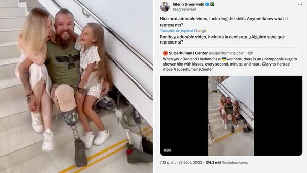 Postagem com o vídeo no qual o soldado ucraniano aparece usando camisa com insígnia nazista. Ucrânia, 27 de setembro de 2023 - Sputnik Brasil
