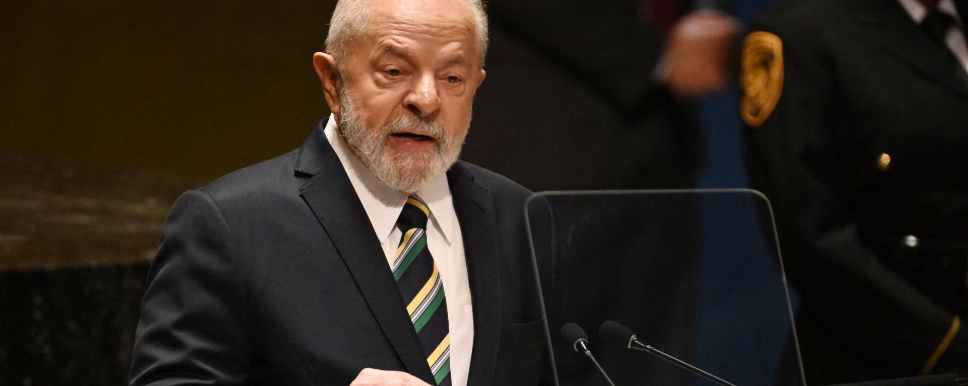 O presidente brasileiro, Luiz Inácio Lula da Silva, discursa na 78ª Assembleia Geral das Nações Unidas na sede da ONU na cidade de Nova York, em 19 de setembro de 2023. - Sputnik Brasil, 1920, 07.10.2023
