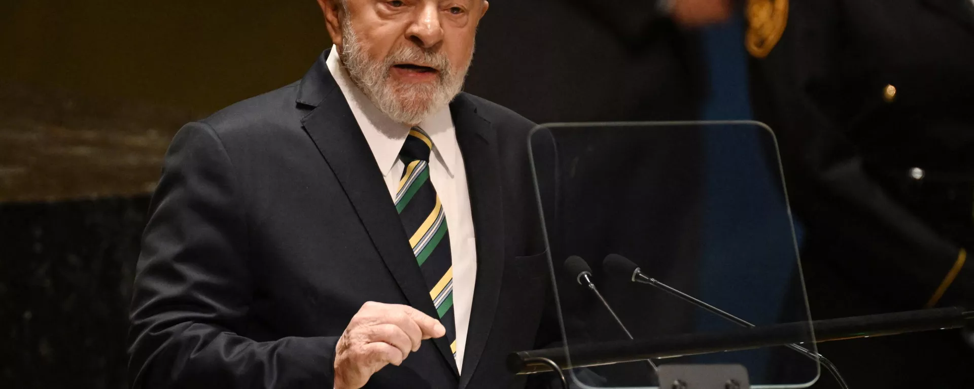 O presidente brasileiro, Luiz Inácio Lula da Silva, discursa na 78ª Assembleia Geral das Nações Unidas na sede da ONU na cidade de Nova York, em 19 de setembro de 2023. - Sputnik Brasil, 1920, 07.10.2023