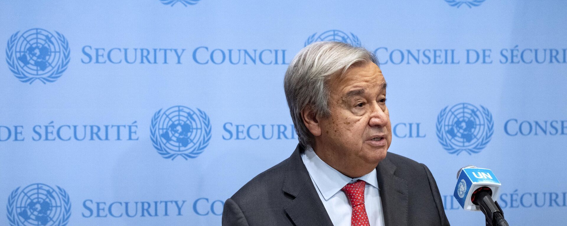 António Guterres aborda a situação de Israel e Gaza durante uma coletiva de imprensa na sede das Nações Unidas. Nova York, 13 de outubro de 2023 - Sputnik Brasil, 1920, 13.10.2023