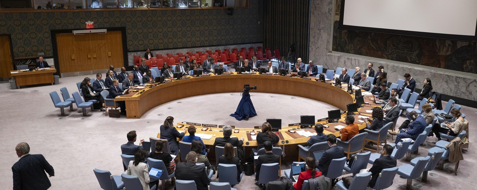 Membros do Conselho de Segurança da ONU reunidos na sede da organização, em Nova York. EUA, 9 de outubro de 2023 - Sputnik Brasil, 1920, 20.10.2023