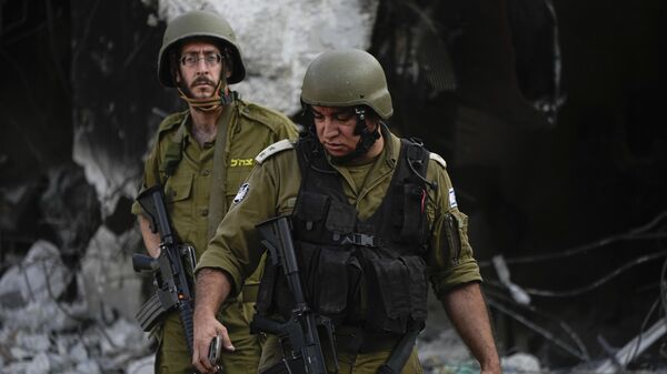 Soldados israelenses em Gaza, em 14 de outubro de 2023 - Sputnik Brasil