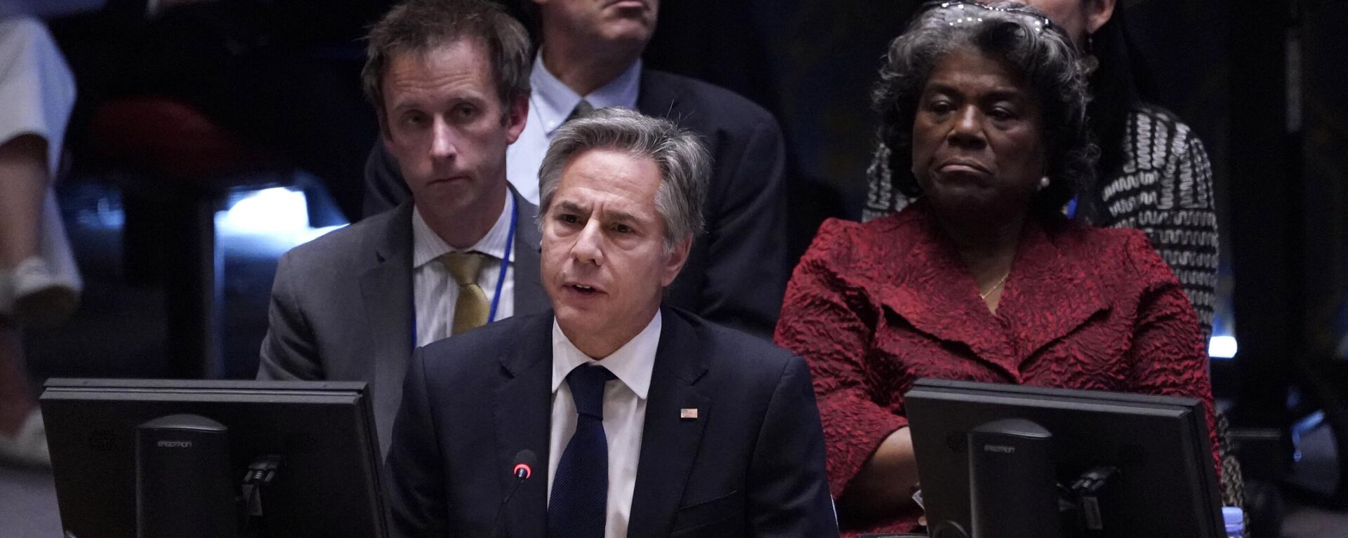 O secretário de Estado dos EUA, Antony Blinken, durante reunião do Conselho de Segurança das Nações Unidas sobre o conflito no Oriente Médio. Nova York, EUA, 24 de outubro de 2023 - Sputnik Brasil, 1920, 24.10.2023