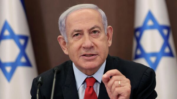 Benjamin Netanyahu, primeiro-ministro de Israel, durante reunião do seu governo em Jerusalém, em 30 de julho de 2023 - Sputnik Brasil