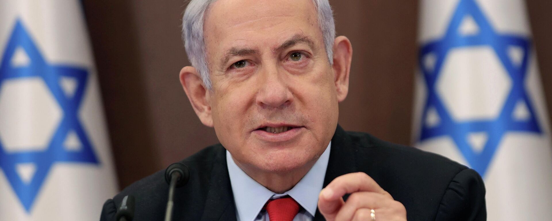 Benjamin Netanyahu, primeiro-ministro de Israel, durante reunião do seu governo em Jerusalém, em 30 de julho de 2023 - Sputnik Brasil, 1920, 30.01.2024