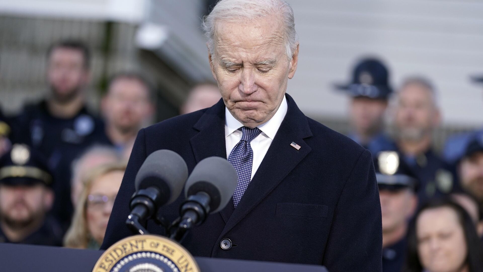 Joe Biden, presidente dos EUA, fala sobre tiroteio na semana anterior no Just-In-Time Recreation em Lewiston, Maine, EUA, 3 de novembro de 2023 - Sputnik Brasil, 1920, 07.11.2023