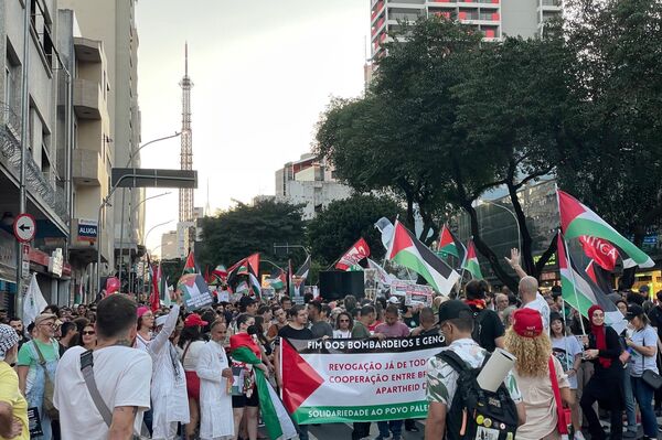 Manifestação pró-palestina em São Paulo, 04/11/2023. - Sputnik Brasil