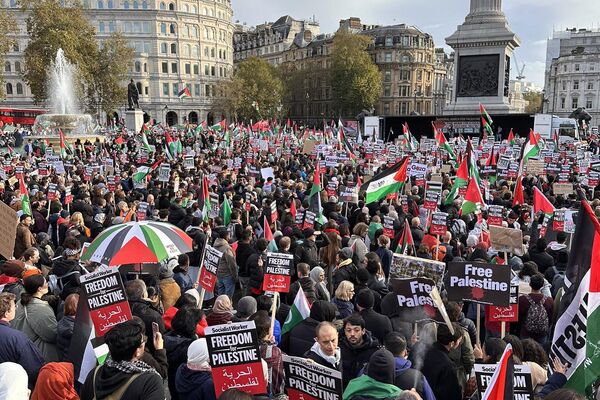 Manifestação pró-palestina em Londres, 04/11/2023. - Sputnik Brasil