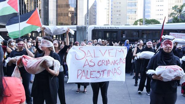 Manifestação pró-palestina em São Paulo, 04/11/2023. - Sputnik Brasil