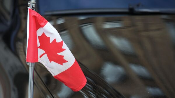 Bandeira no carro do embaixador canadense na Rússia - Sputnik Brasil