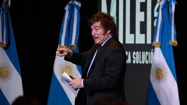 Javier Milei in Buenos Aires em 19 de outubro de 2023 - Sputnik Brasil