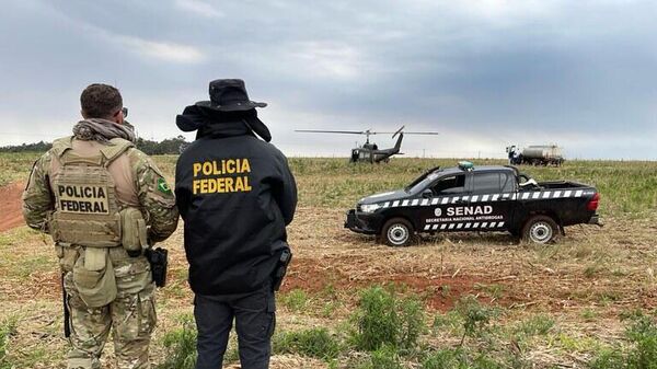 Operação Nova Aliança, realizada conjuntamente entre a Polícia Federal brasileira e a Secretaria Nacional Antidrogas (SENAD) do Paraguai, em 9 de setembro de 2023 - Sputnik Brasil