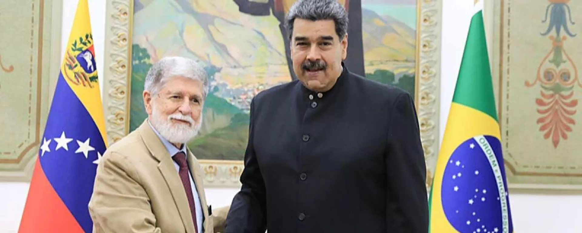 Celso Amorim e Nicolás Maduro em março de 2023 - Sputnik Brasil, 1920, 23.11.2023