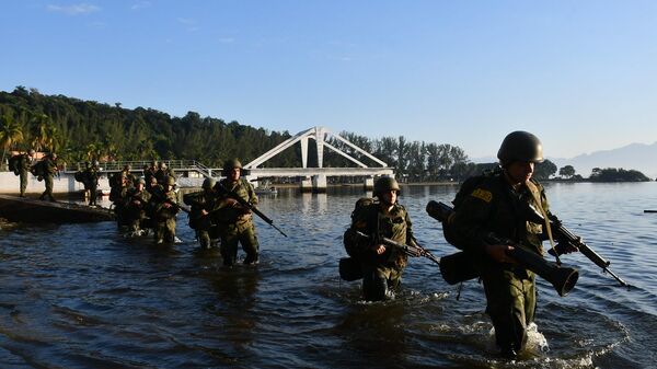 Exercício operacional realizado pelo centro de instrução do Corpo de Fuzileiros Navais do Brasil, fevereiro de 2022 - Sputnik Brasil
