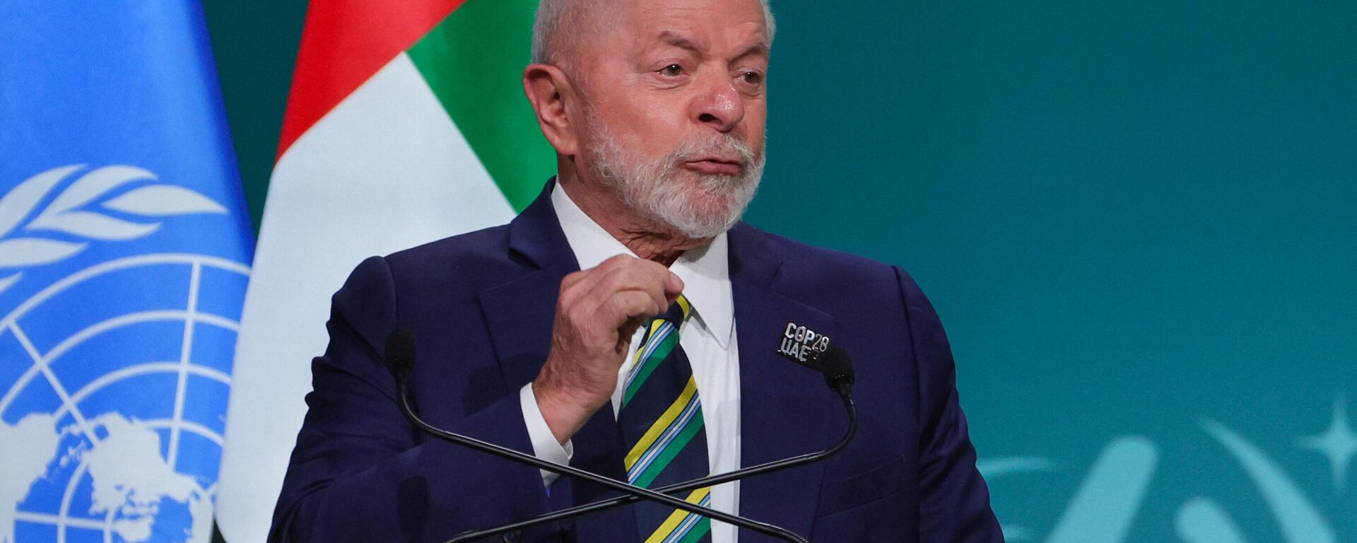 O presidente do Brasil, Luiz Inácio Lula da Silva, fala durante a sessão do Segmento de Alto Nível para Chefes de Estado e de Governo na cúpula do clima das Nações Unidas em Dubai, em 1º de dezembro de 2023 - Sputnik Brasil, 1920, 01.12.2023