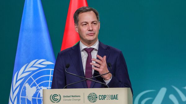 Alexander De Croo, primeiro-ministro da Bélgica, fala durante sessão da Cúpula Climática da COP28, em Dubai. Emirados Árabes Unidos, 2 de dezembro de 2023 - Sputnik Brasil