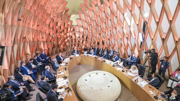 Presidentes do Mercosul reunidos na abertura da 63ª Cúpula do bloco, no Rio de Janeiro. Brasil, 7 de dezembro de 2023 - Sputnik Brasil